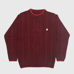 BOY'S R NECK ACRO WOOL SWEATER