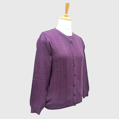 WOMEN'S R NECK CARDIGAN