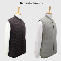 MEN'S SLEEVELESS FULL ZIP REVERSIBLE SWEATER