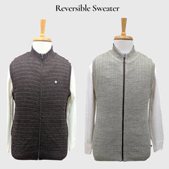 MEN'S SLEEVELESS FULL ZIP REVERSIBLE SWEATER