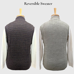 MEN'S SLEEVELESS FULL ZIP REVERSIBLE SWEATER