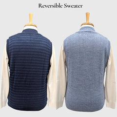 MEN'S SLEEVELESS FULL ZIP REVERSIBLE SWEATER