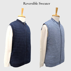 MEN'S SLEEVELESS FULL ZIP REVERSIBLE SWEATER