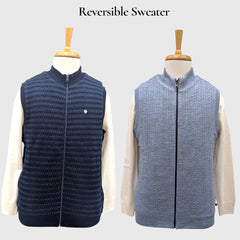 MEN'S SLEEVELESS FULL ZIP REVERSIBLE SWEATER