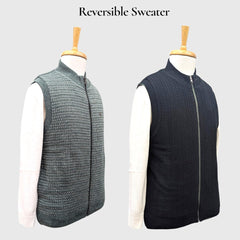 MEN'S SLEEVELESS FULL ZIP REVERSIBLE SWEATER