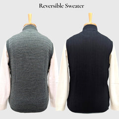 MEN'S SLEEVELESS FULL ZIP REVERSIBLE SWEATER