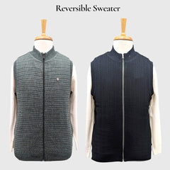 MEN'S SLEEVELESS FULL ZIP REVERSIBLE SWEATER
