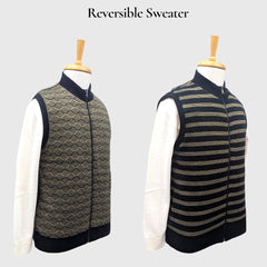 MEN'S SLEEVELESS FULL ZIP REVERSIBLE SWEATER