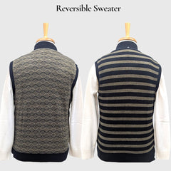 MEN'S SLEEVELESS FULL ZIP REVERSIBLE SWEATER
