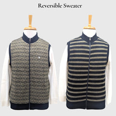 MEN'S SLEEVELESS FULL ZIP REVERSIBLE SWEATER