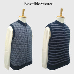 MEN'S SLEEVELESS FULL ZIP REVERSIBLE SWEATER