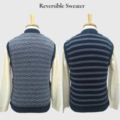 MEN'S SLEEVELESS FULL ZIP REVERSIBLE SWEATER