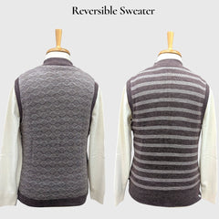 MEN'S SLEEVELESS FULL ZIP REVERSIBLE SWEATER