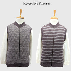 MEN'S SLEEVELESS FULL ZIP REVERSIBLE SWEATER