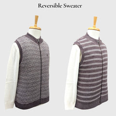 MEN'S SLEEVELESS FULL ZIP REVERSIBLE SWEATER