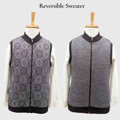 MEN'S SLEEVELESS FULL ZIP REVERSIBLE SWEATER