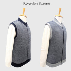 MEN'S SLEEVELESS FULL ZIP REVERSIBLE SWEATER