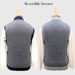 MEN'S SLEEVELESS FULL ZIP REVERSIBLE SWEATER