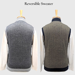 MEN'S SLEEVELESS FULL ZIP REVERSIBLE SWEATER