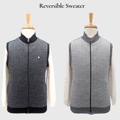 MEN'S SLEEVELESS FULL ZIP REVERSIBLE SWEATER