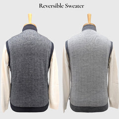 MEN'S SLEEVELESS FULL ZIP REVERSIBLE SWEATER