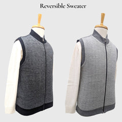 MEN'S SLEEVELESS FULL ZIP REVERSIBLE SWEATER