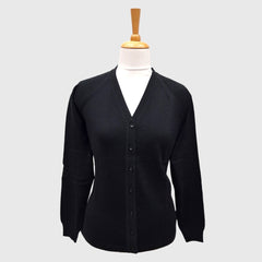 WOMEN'S V NECK CARDIGAN PURE WOOL