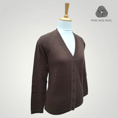 WOMEN'S V NECK CARDIGAN PURE WOOL