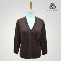 WOMEN'S V NECK CARDIGAN PURE WOOL