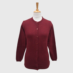 WOMEN'S R NECK CARDIGAN LAMB'S WOOL