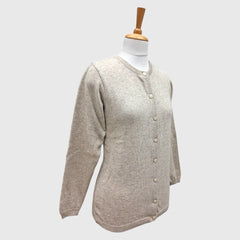WOMEN'S R NECK CARDIGAN LAMB'S WOOL