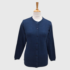 WOMEN'S R NECK CARDIGAN LAMB'S WOOL