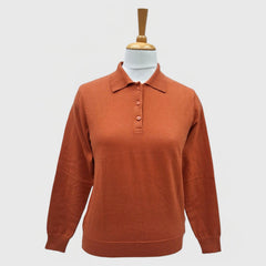 WOMEN PULLOVER COLLAR WITH BUTTON