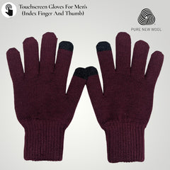 PURE WOOL MENS HAND GLOVES