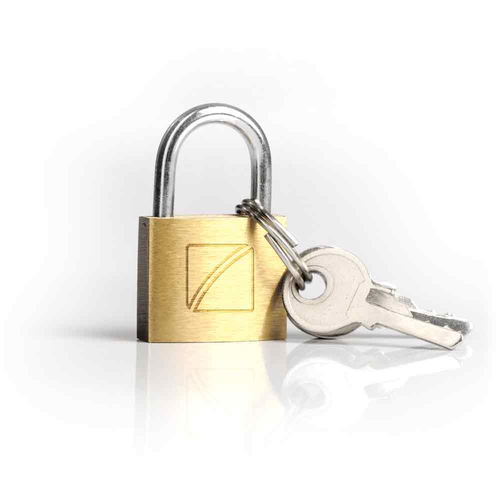 Suitcase Padlock - Key - 20mm - Brass