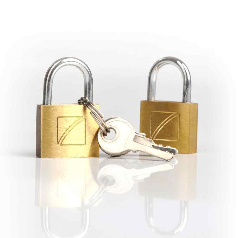 Suitcase Padlock - Key - 20mm - Brass - Pack of 2