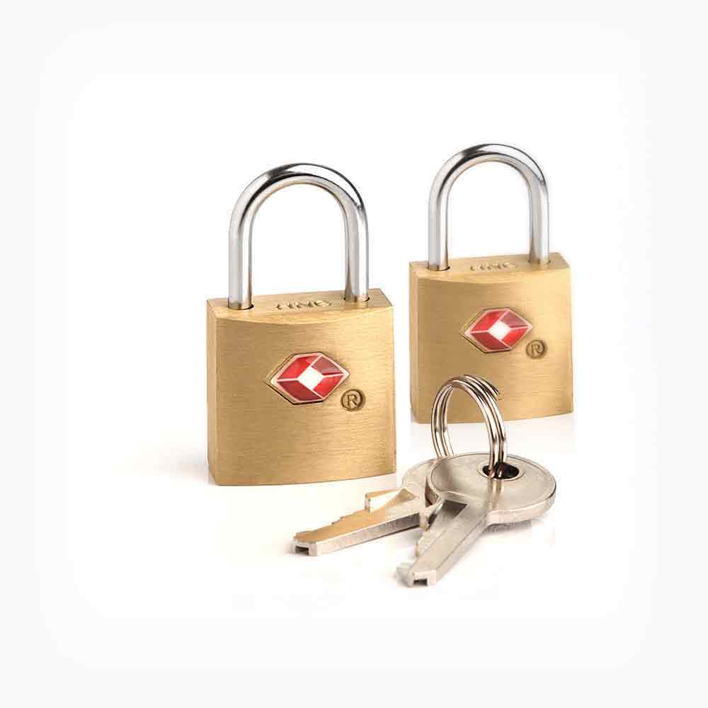 TSA Approved Suitcase Padlock - Key - TWIN PACK