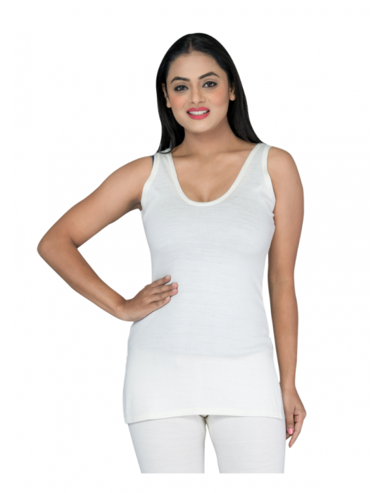 Woman Cotton warmer Slip Type White 306 Quilted Thermals