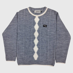 BOY'S R NECK ACRO WOOL SWEATER