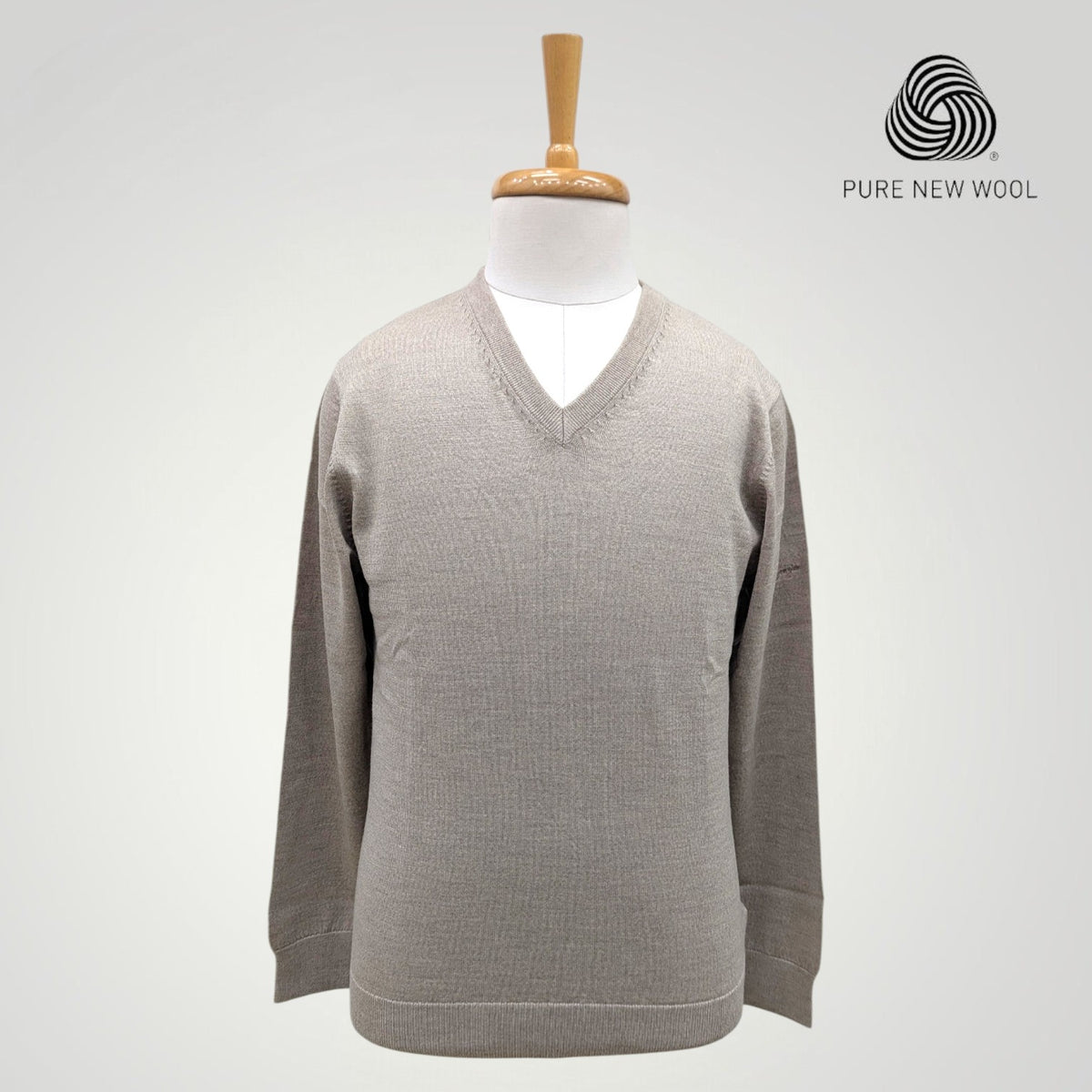 MEN'S V NECK SWEATER ITALIAN MERINO WOOL