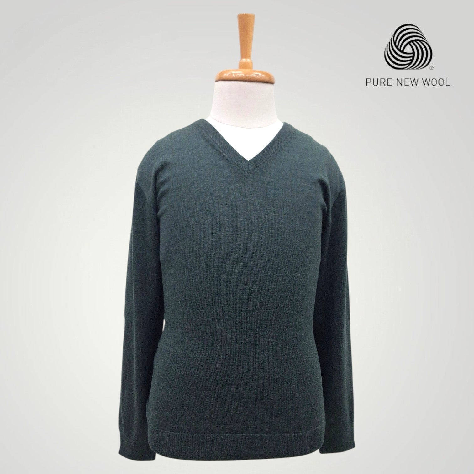 MEN'S V NECK SWEATER ITALIAN MERINO WOOL