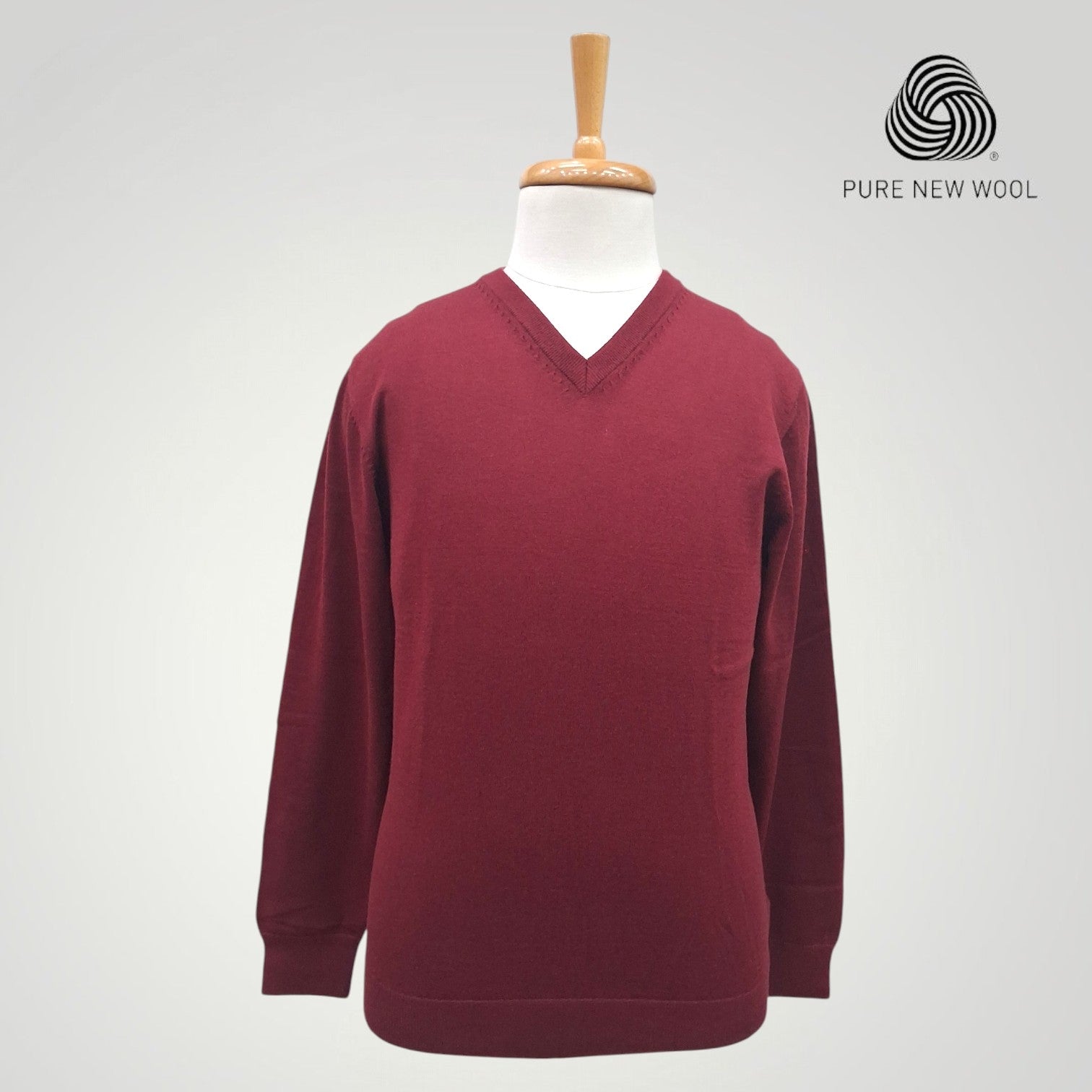 MEN'S V NECK SWEATER ITALIAN MERINO WOOL