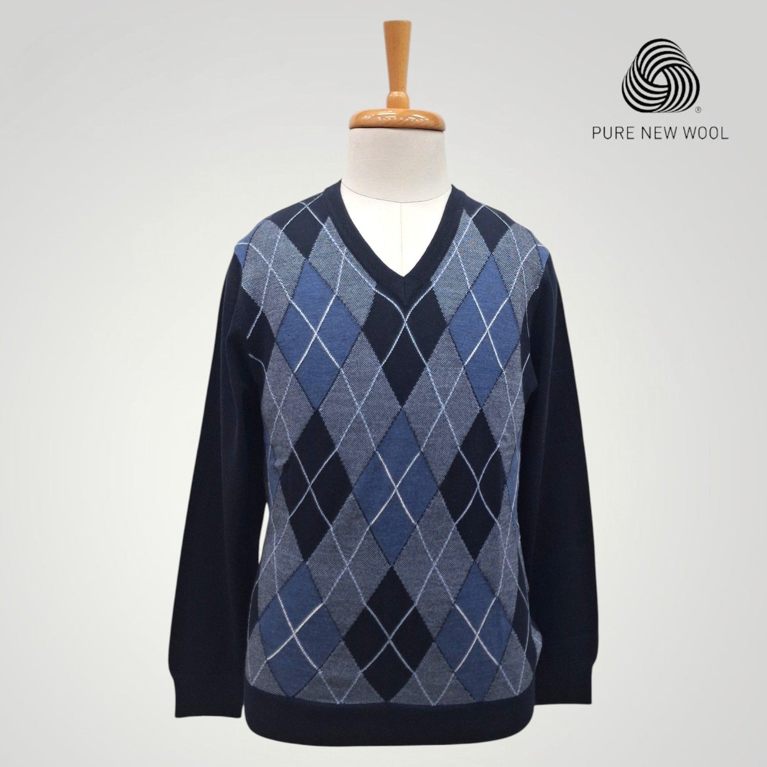 MEN'S V NECK SWEATER ITALIAN MERINO WOOL