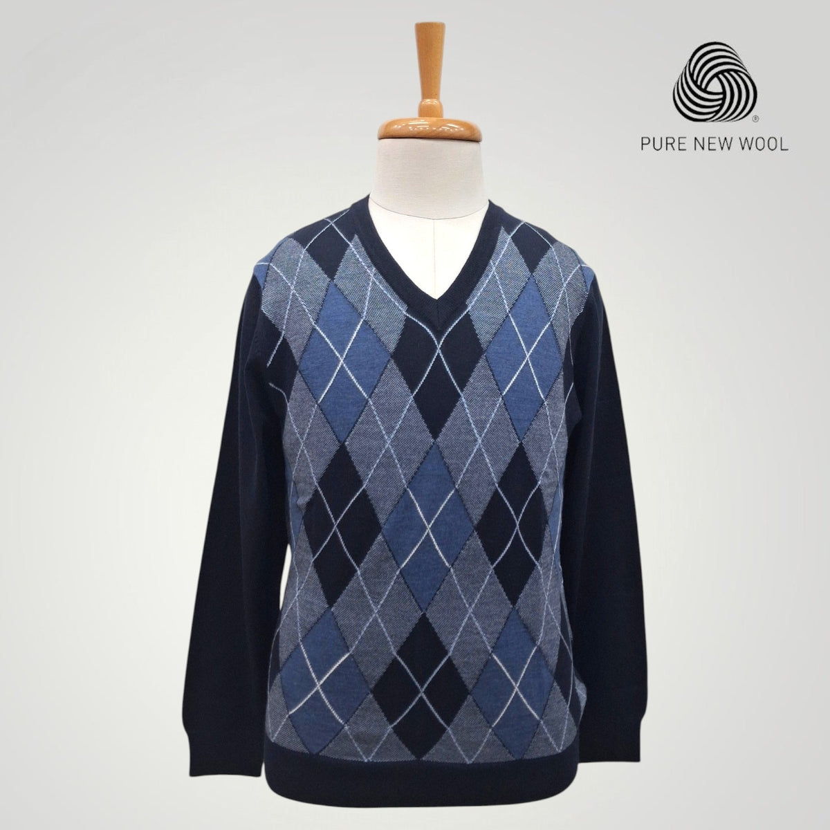 MEN'S V NECK SWEATER ITALIAN MERINO WOOL
