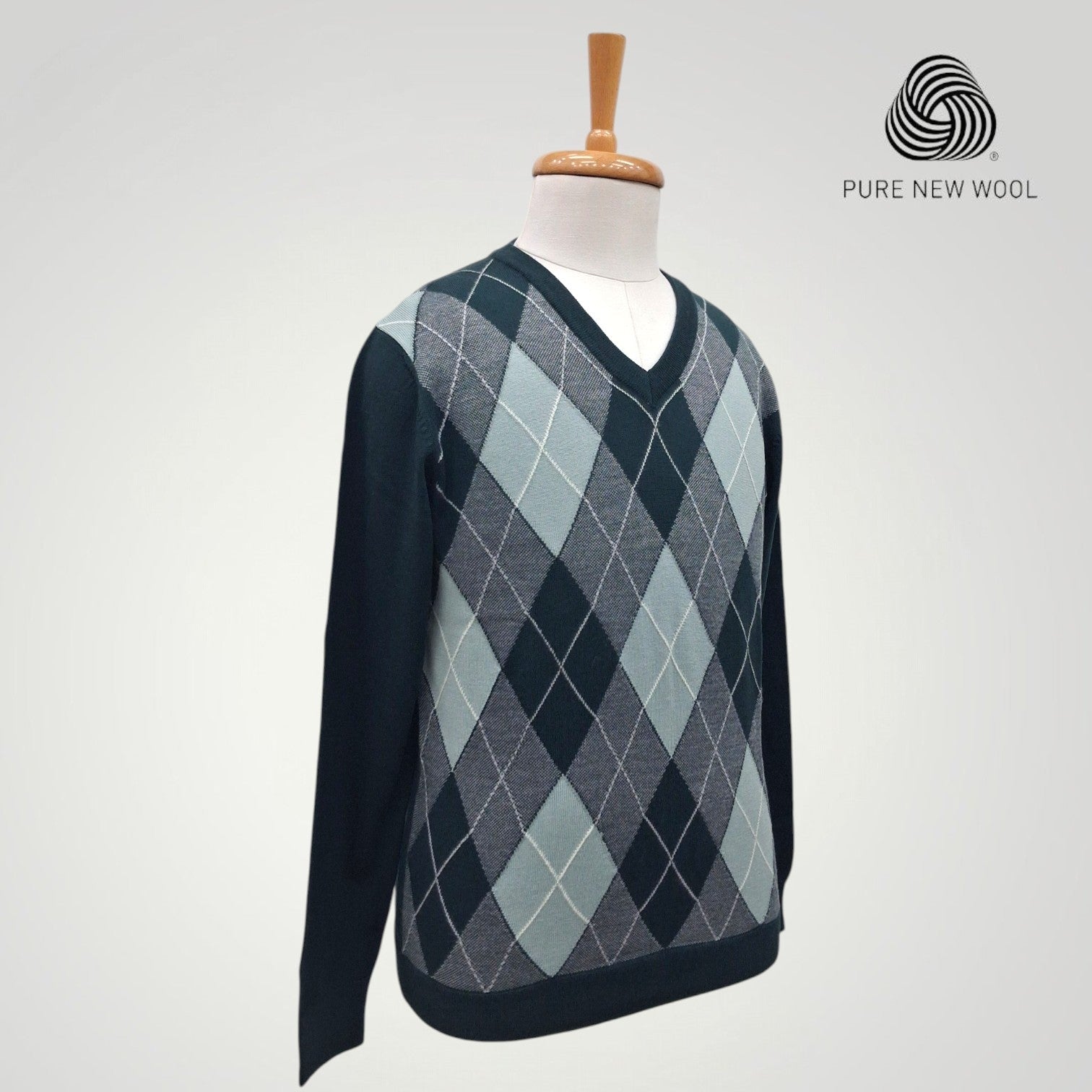 MEN'S V NECK SWEATER ITALIAN MERINO WOOL