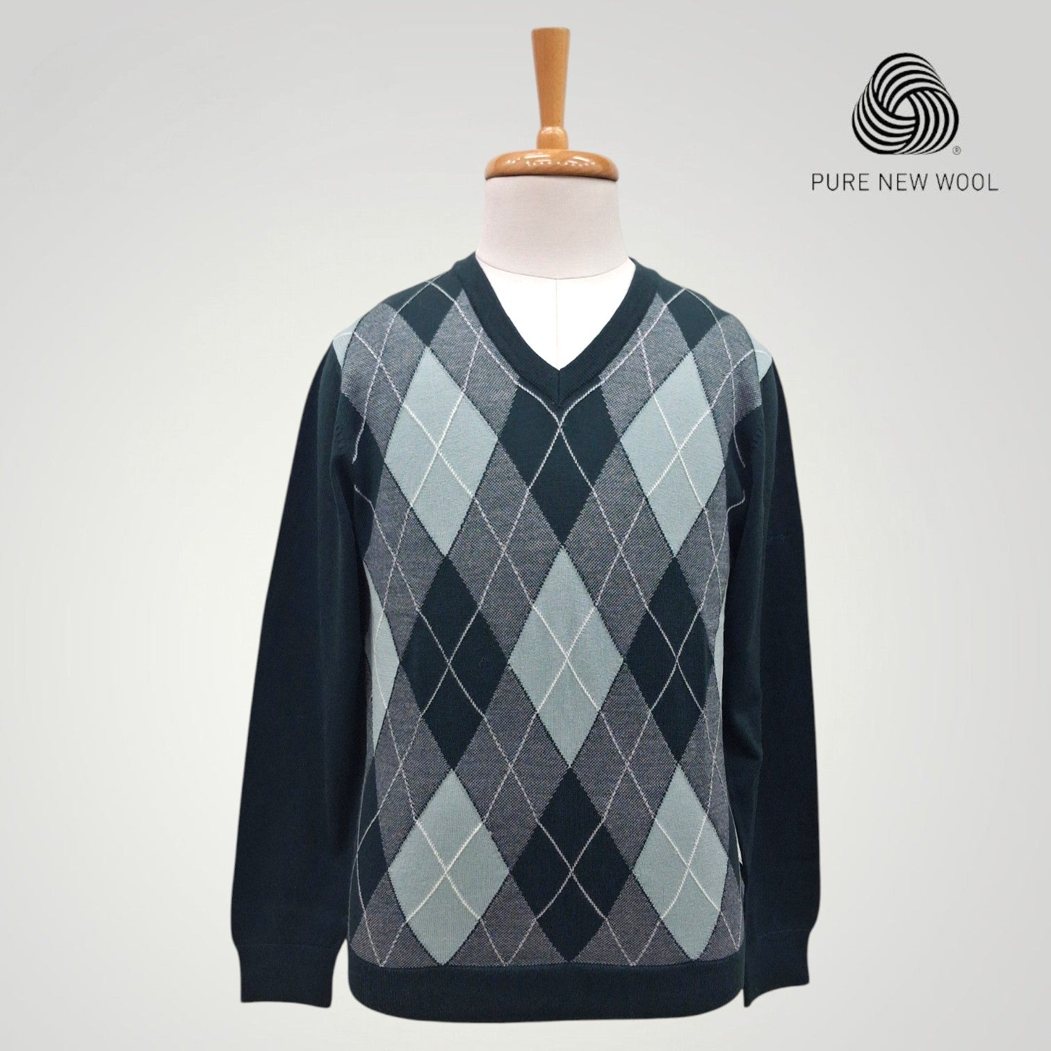 MEN'S V NECK SWEATER ITALIAN MERINO WOOL