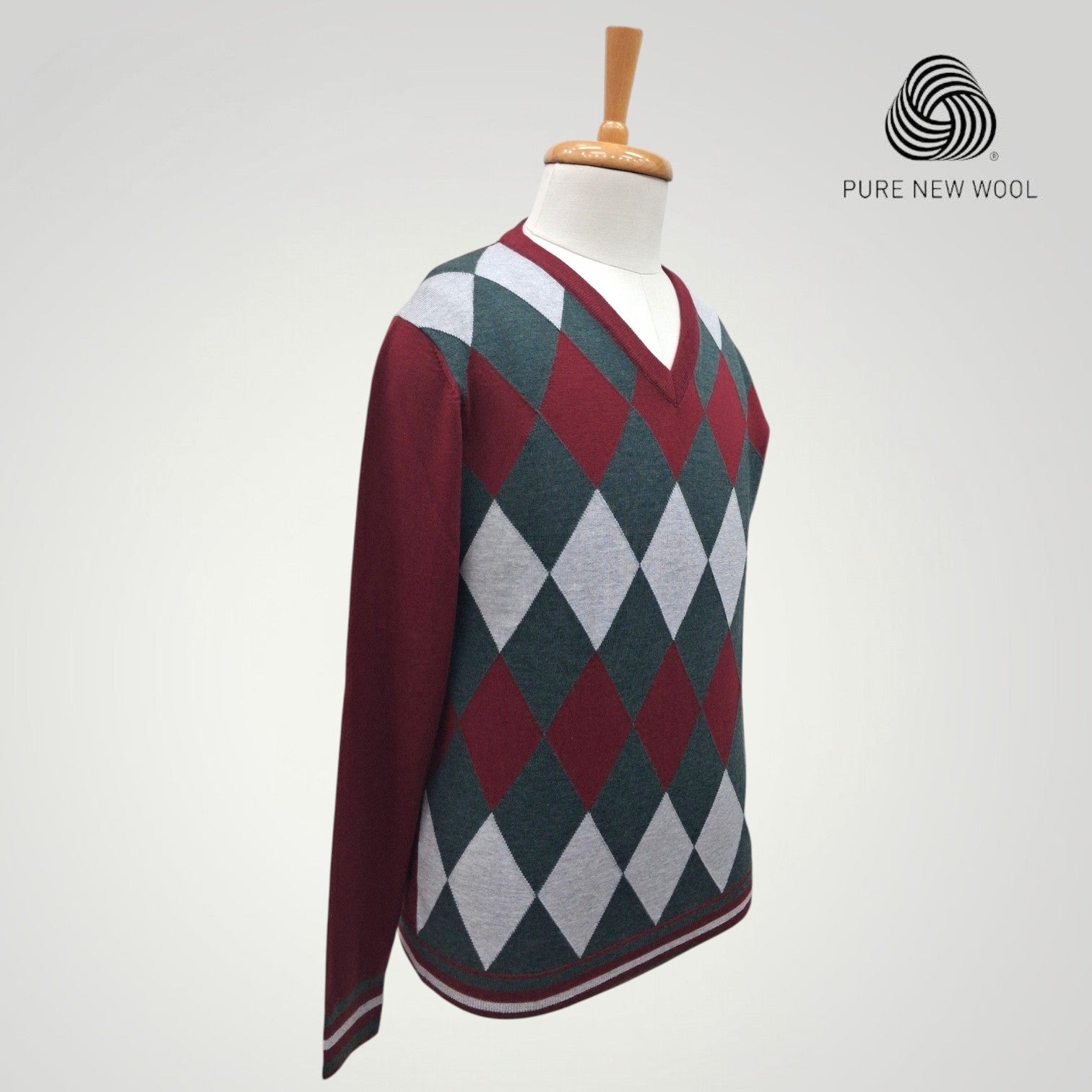 MEN'S V NECK SWEATER ITALIAN MERINO WOOL