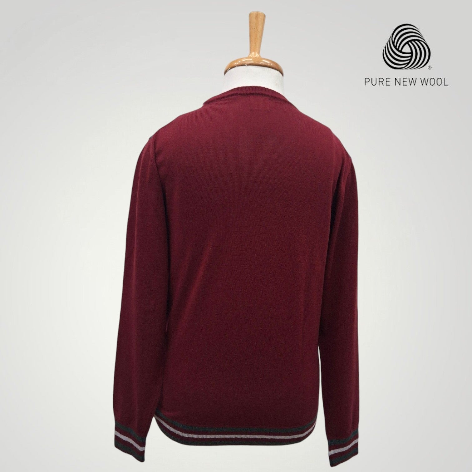 MEN'S V NECK SWEATER ITALIAN MERINO WOOL