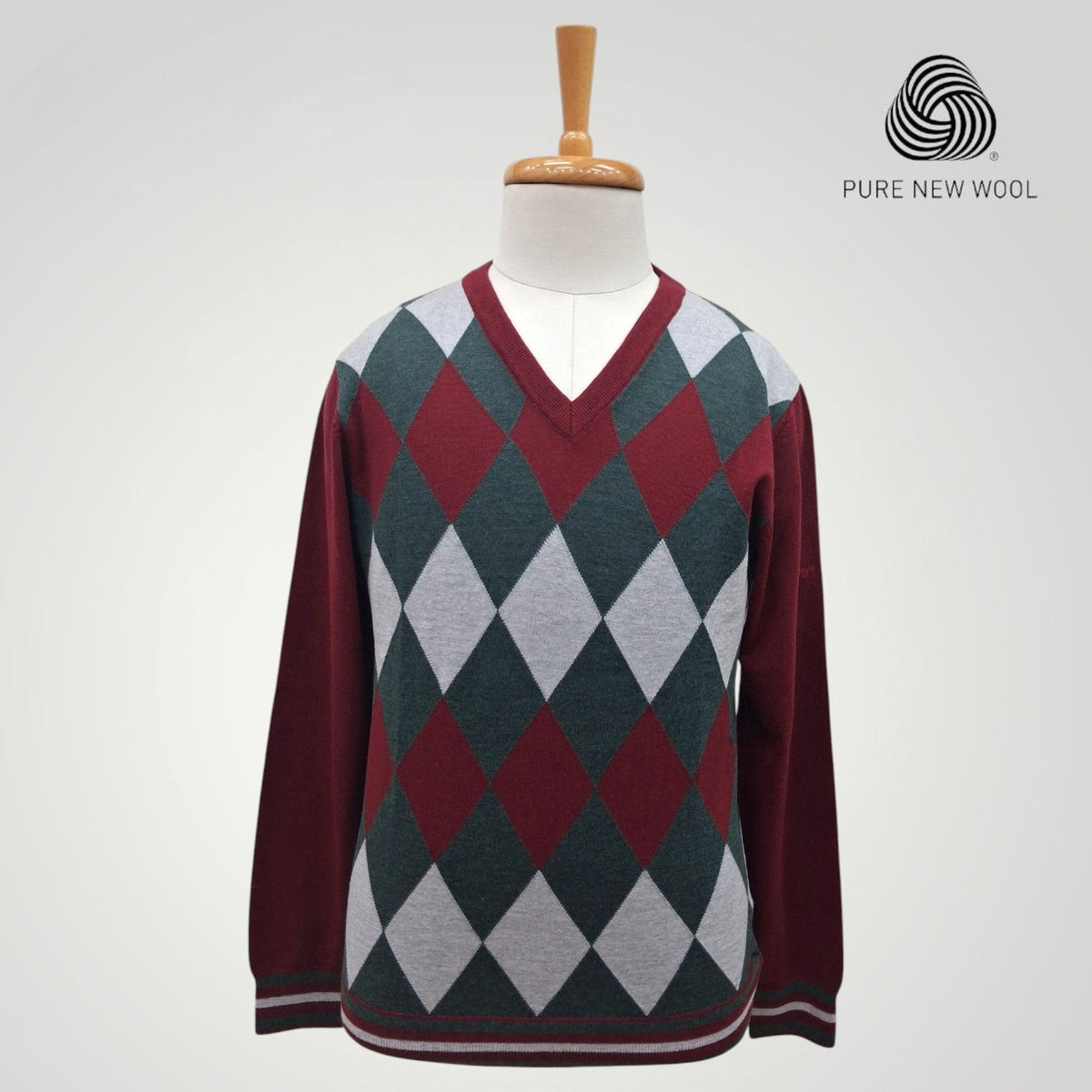 MEN'S V NECK SWEATER ITALIAN MERINO WOOL