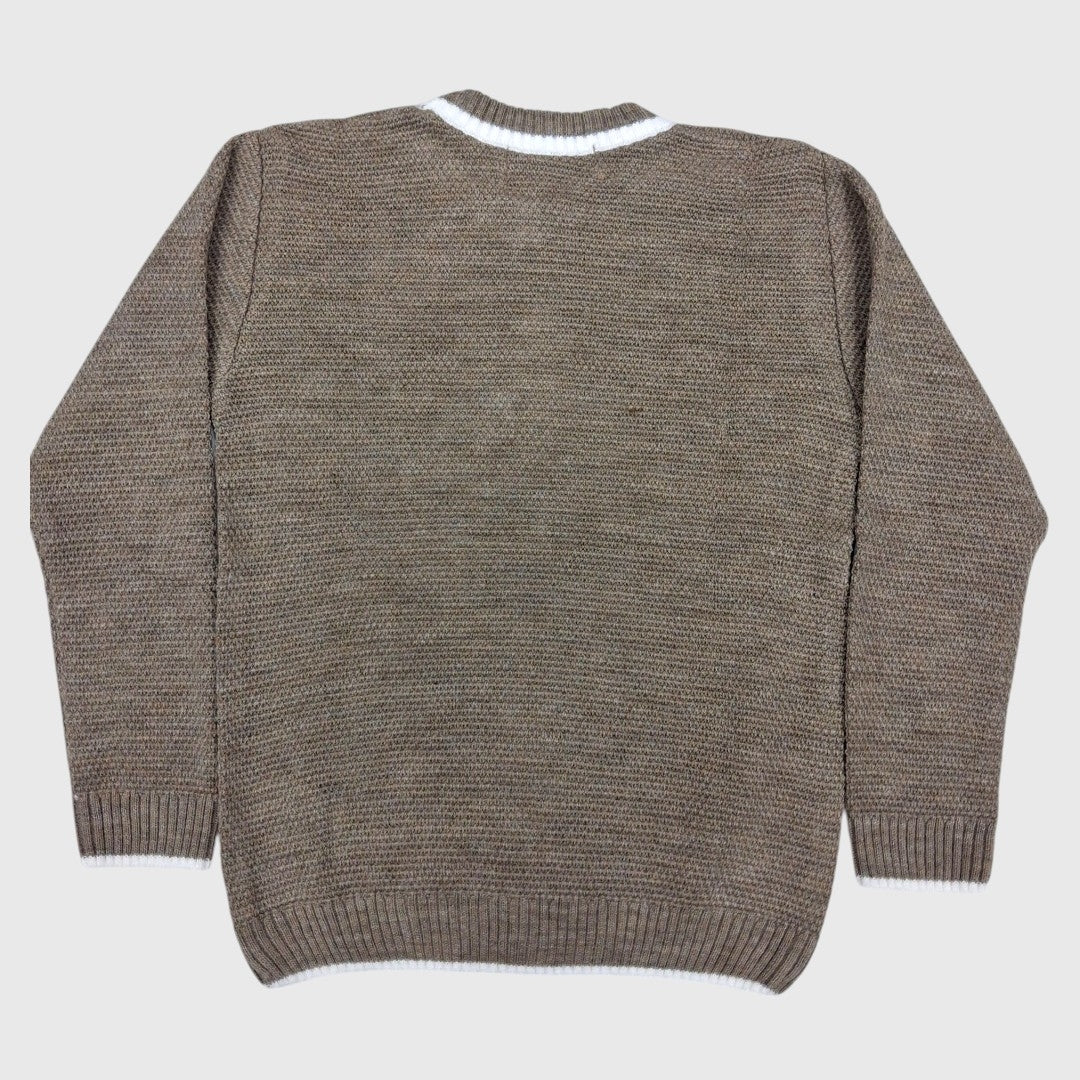 BOY'S R NECK ACRO WOOL SWEATER